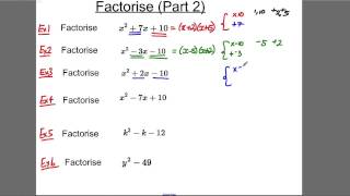 GCSE Revision Video 7  Factorise 2 [upl. by Tami]