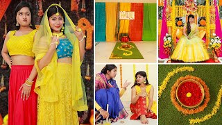 HALDI CEREMONY Decoration Ideas  Best Haldi Decoration DIY amp Hacks [upl. by Codie158]