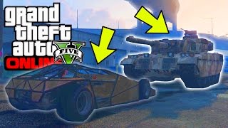 GTA 5 ONLINE  TANK VS RAMP BUGGY WHAT HAPPENS GTA 5 ImportExport Update [upl. by Enaxor]