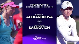 Ekaterina Alexandrova vs Aliaksandra Sasnovich  2023 sHertogenbosch Semifinal  WTA Match Highlig [upl. by Anaujit]