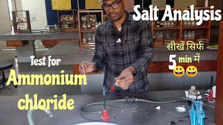 salt analysis of NH4Cl ammonium chloride chemistry practical neet [upl. by Mathe]