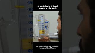 Incentive Spirometer Nursing Teaching in 21 Seconds shorts [upl. by Llertnac]