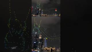 Stunning dragon drone show at Singapore’s Marina Bay for Lunar New Year [upl. by Annaierb]