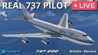 Felis Boeing 747200 flown by Real 737 Captain  Flying into the Amazon  XPlane 12 [upl. by Aerdnaz]