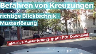 Befahren von Kreuzungen  Blicktechnik  Musterlösung [upl. by Lem]