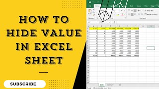 How To Hide Value In Excel Sheet [upl. by Inavihs]