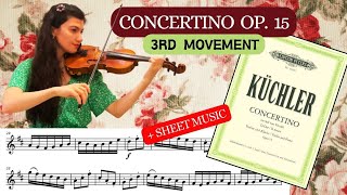 Küchlers quotConcertino in D Major Op 15 Mvt 3 Allegro Assaiquot  Violin Tutorial  sheet music [upl. by Ariaj]