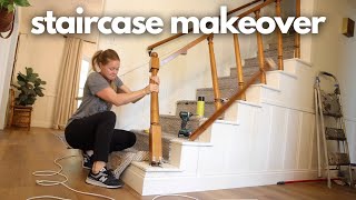 OUTDATED Staircase Gets a Much Needed Makeover  DIY Staircase Renovation  Stinky Staircase Remodel [upl. by Nnaid632]