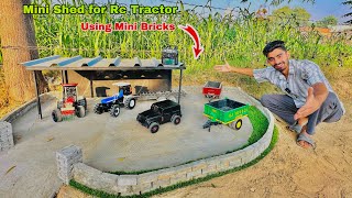 Making mini shed for rc tractors using mini bricks 🧱  Aakash946 [upl. by Adnoryt]