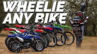 Wheeling 7 Different Dirt Bikes 50cc to 300cc 1000 BET  Best Beginner Tips [upl. by Yelsa843]