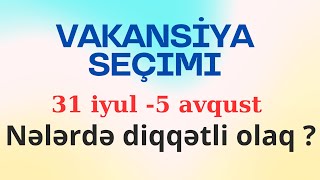 VAKANSİYA SEÇİMİ ZAMANI NECƏ EDƏK NƏLƏRƏ FİKİR VERƏK Məsləhət [upl. by Namharludba732]