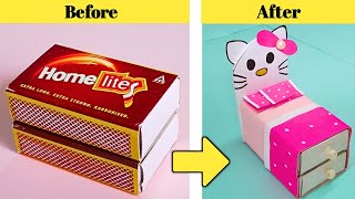 How to make a mini bed using a Matchbox Step by Step TutorialSimple DIY Project [upl. by Nysa126]