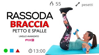 Esercizi Braccia Spalle E Petto Mini Workout Avanzato Con Pesetti [upl. by Naihs]