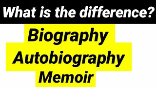 Biography Autobiography amp Memoir Difference [upl. by Leachim]