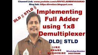 Implement Full Adder using 18 DEMUX  Full adder using 1X8 Demultiplexer  DLD  STLD [upl. by Ellenhoj]