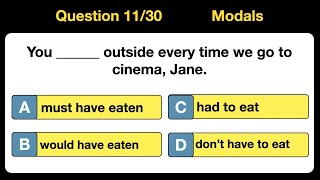 30 Question Quiz on Modals BEST ONLINE TEST ON MODALS english englishgrammar grammar [upl. by Moazami]