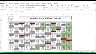 Planning  Calendrier Excel 2021 et plus Automatique avec fériés et vacances scolaire [upl. by Eesdnyl610]