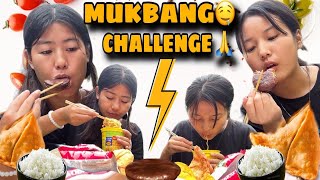 Mukbang Challenge🤤🥰 With Left Hand By Chopsticks 😫🥢 [upl. by Shepherd944]