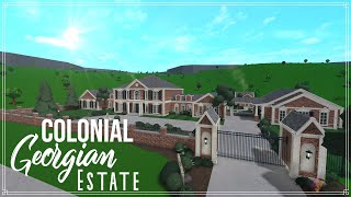 Bloxburg  Colonial Georgian Estate  Exterior Tour [upl. by Eanrahs]