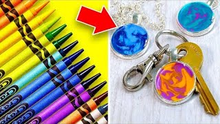 19 Colorful Crayon Crafts [upl. by Anailli]