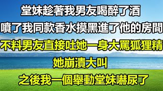 堂妹趁著我男友喝醉了酒，噴了我同款香水摸黑進了他的房間，不料男友直接吐她一身大罵狐狸精，她崩潰大叫，之後我一個舉動堂妹嚇尿了圍爐夜話 漫步人間 人生感悟 勵志氣氛 落日溫情 阿丸老人堂 [upl. by Archaimbaud]