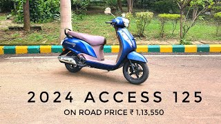 Suzuki Access 125 bs6 2024 model  Price on Road  Yehi hai Premium  Features In Detail ✅️ [upl. by Jacenta]