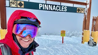 Powder tree skiing the black diamond Pinnacles at Heavenly Lake Tahoe in March 2024 [upl. by Trev]