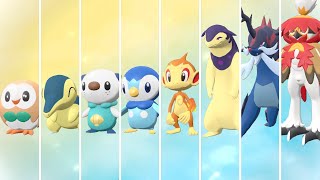 Pokémon Legends Arceus  All Starters Evolutions [upl. by Asinla514]