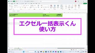 エクセル一括表示くん 使い方 [upl. by Modesta]