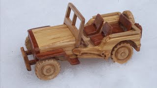 How to make Willys jeep wood toy wagon [upl. by Nylaj]