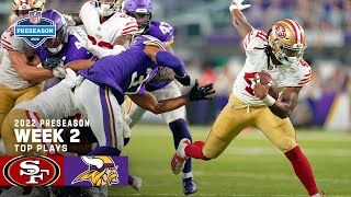 San Francisco 49ers Top Plays vs Minnesota Vikings  2022 Preseason Week 2 [upl. by Schmeltzer127]