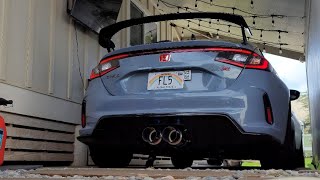 Tomei Expreme Ti Dual Exit Titanium Catback Exhaust quotType Dquot  2023 Honda Civic Type R FL5  Start [upl. by Ahsiemaj]