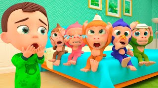 Five Little Monkeys Song  Five Little Duckies Jumping On The Bed  Baby songs [upl. by Brunn274]