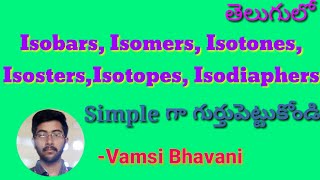 Isobars Isotopes Isotones Isomers Isosters Isodiaphers in telugu JEE MAINSNEETEAMCETS [upl. by Fish]