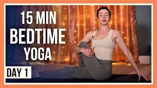 15 min Evening Yoga – Day 1 YOGA FOR FLEXIBILITY AND RELAXATION [upl. by Lacym242]