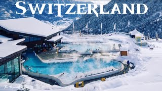 Les Bains dOvronnaz winter  Leytron Switzerland Thermal Centre 4K [upl. by Airres]