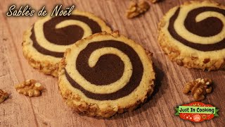 ❅ Recette de Sablés Spirales de Noël Chocolat Fève Tonka et Noix ❅ [upl. by Nyroc960]