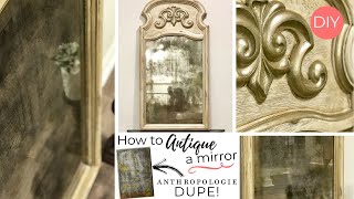 DIY  How to Antique A Mirror  Anthropologie Dupe  Budget Friendly  Ashleigh Lauren [upl. by Nirraj682]