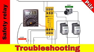 wiring safety Relay Emergency Stop button  Pilz safety Relay wiring  safety Relay pilz [upl. by Anialram]