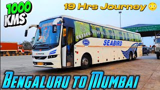 BANGALORE TO MUMBAI BUS JOURNEY by SEABIRD VOLVO B11R BUS  1000 KMS IN 19 HOURS🔥 BUS CABIN RIDE [upl. by Ahseen510]