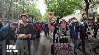 Manif du 1 mai 2024 à Paris [upl. by Shelburne284]