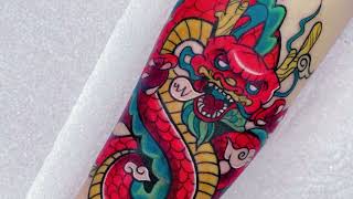 Japanese Dragon Tattoo Time Lapse [upl. by Ailiec]