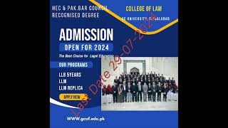 LLB amp LLM admissions date extended in GCUF 2024 [upl. by Keynes931]