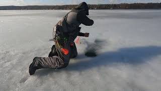 ice fishing for Pike in southeastern Wisconsin [upl. by Eadas]