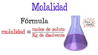 💥 Calcular Molalidad ⚗️ Fácil y Rápido  QUÍMICA [upl. by Haneen]