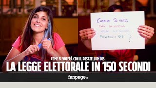 Come si voterà con il Rosatellum bis la legge elettorale spiegata in 150 secondi [upl. by Llednahs]