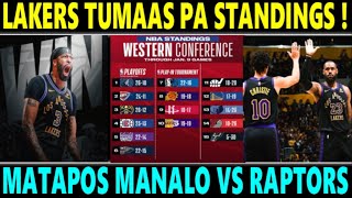 BREAKING Lakers UMANGAT sa STANDINGS matapos MANALO vs RAPTORS Anthony DAVIS NAGHALIMAW [upl. by Winonah]