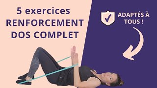 5 exercices de renforcement dos et nuque AVEC ÉLASTIQUE [upl. by Seyler]