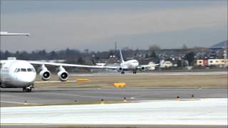 Turbulent landings Salzburg Airport LOWS  SZG [upl. by Fletch]