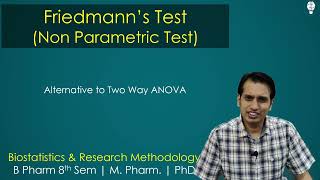 Friedmanns Test  Non Parametric Test [upl. by Jaala367]